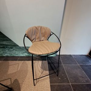 Joli Wire barkruk met kussen bruin 
