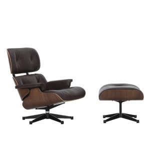 Vitra Eames Lounge Chair & Ottoman notenhout donker/chocolate 