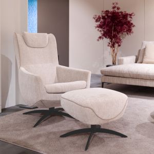 Jori Griffon fauteuil met poef beige 