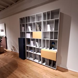Piure Flex boekenkast blauwgeelgrijs 