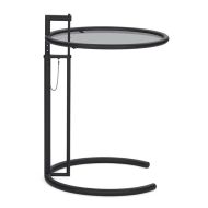 ClassiCon verstelbare bijzettafel E1027 zwart frame parsolglas grijs blad 