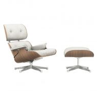 Vitra Eames Lounge Chair & Ottoman wit notenhout