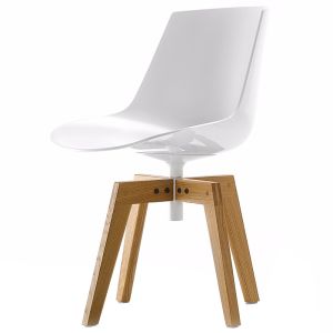 MDF Italia Flow Chair stoel wit eiken naturel 