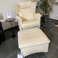 de Sede DS-23/01 fauteuil met poef wit 